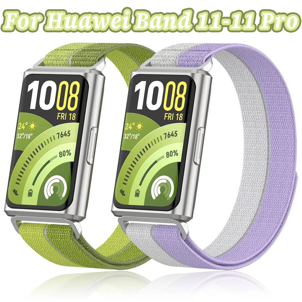 Zweifarbiges Nylonarmband für Huawei Band 11-11 Pro Sports Correa Atmungsaktives Armband für Huawei Band 11 Pro Smartwatch-Zubehör