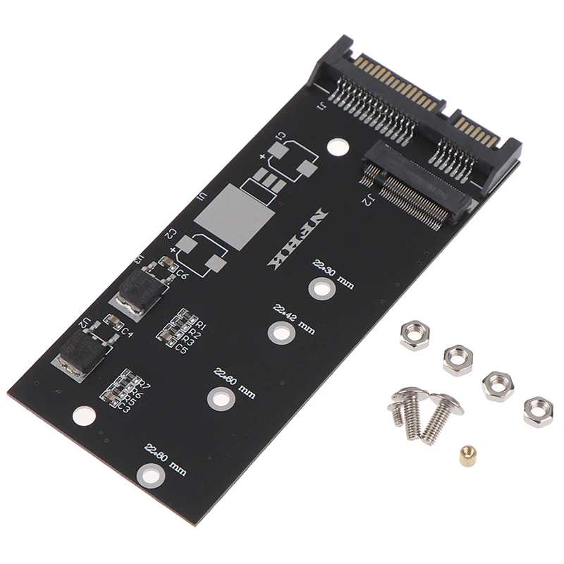

M.2 NGFF B+M Key SATA SSD to SATA 3 Adapter Card Riser Expansion Bracket Converter for 2.5 Inch Drive Bay Desktop PC DIY