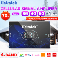 Lintratek Cellular signal amplifier B20 800 B8 900 1800 2100 B7 2600 B28 700 LTE 3G 4G Signal Booster work for home Booster only