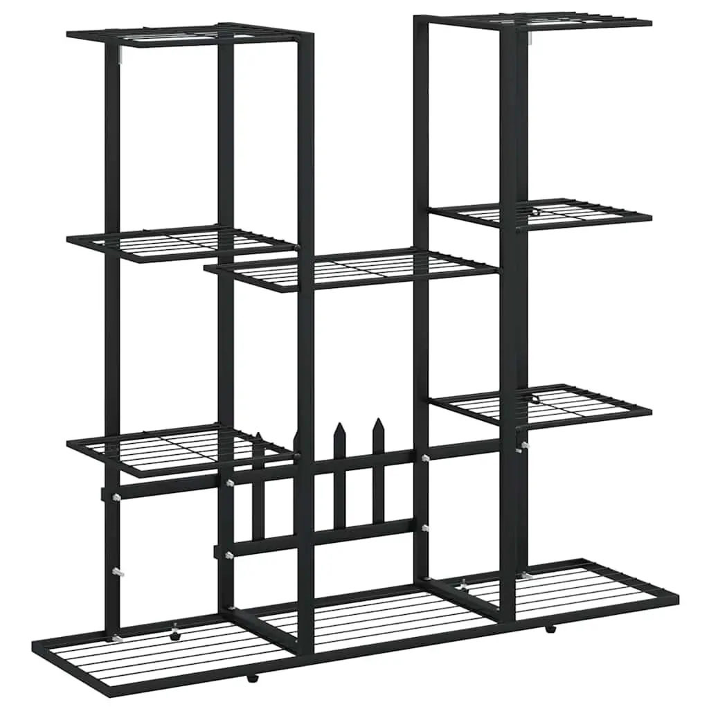vidaXL Étagère de rangement autoportante en fer thermolaqué noir 94,5x25x89 cm, unité d'organisation à assembler