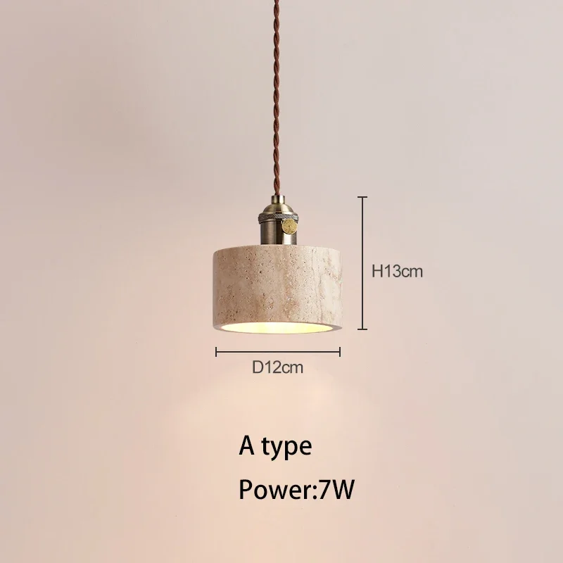 Lampes suspendues en travertin jaune japonais, style crème, rétro nordique, chambre à coucher, chevet, brochure, restaurant, couloir, Wine-sabi