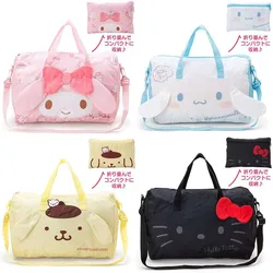 Sanrio Hello Kittys Cinnamoroll Travel Bags Kawaii Cartoon Outdoors Motion Waterproof High Capacity Anime Luggage Bag Girl Gifts