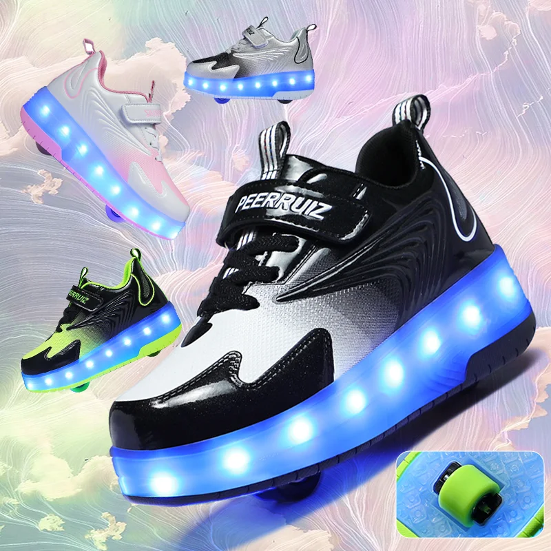 High quality roller skates Fashion youth multi-functional sports shoes with light single row roller skates