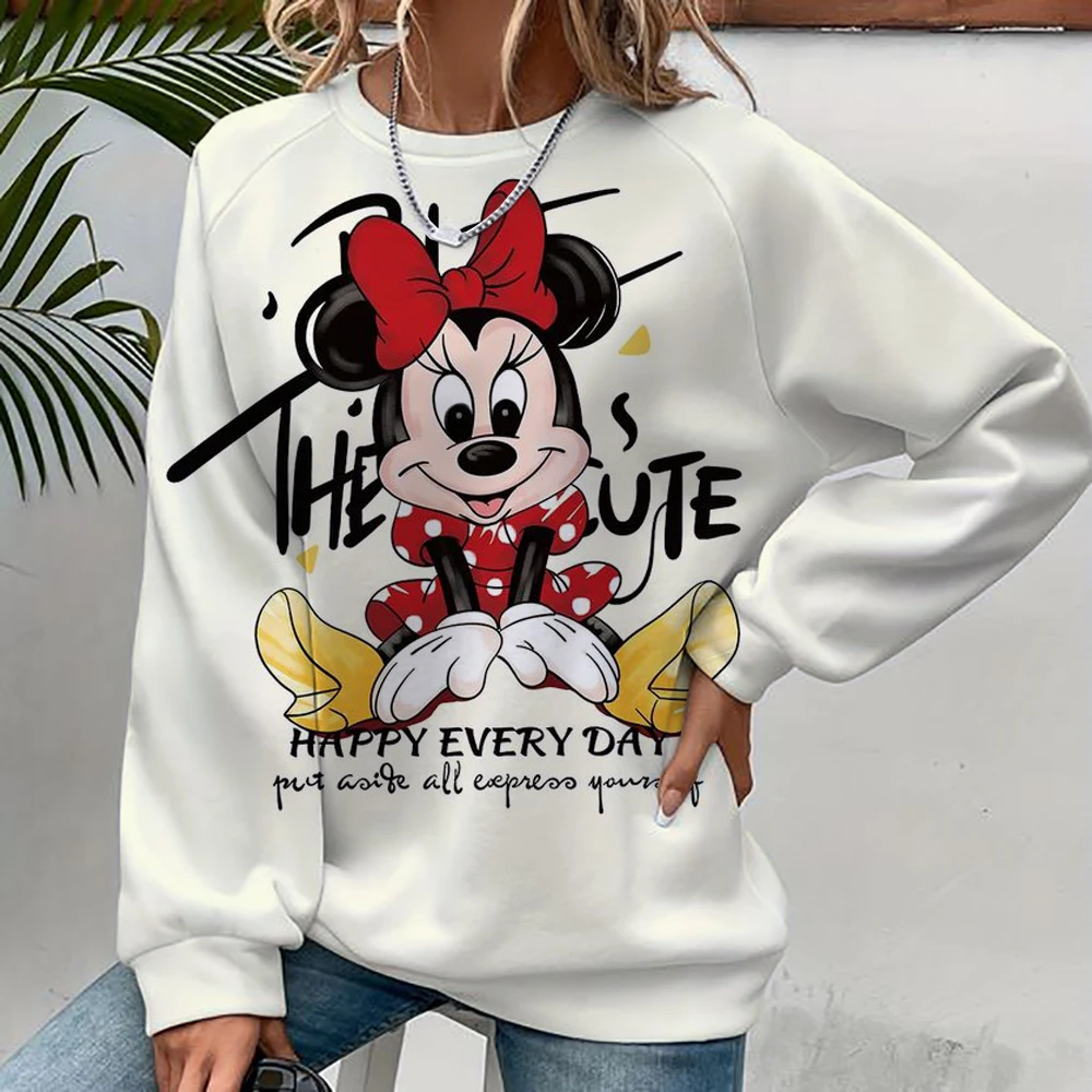 Disney Women Hoodies and Sweatshirts Mickey Mouse Fall Spring Sweatshirts Fall Spring Harajuku Long Sleeve Hoodie Clothes