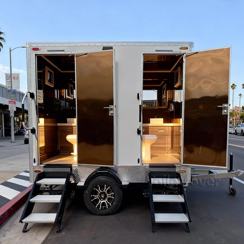 

Customized New Design Portable Bathroom Unit Shower and Toilet Trailer Mobile Toilets Public Restrooms