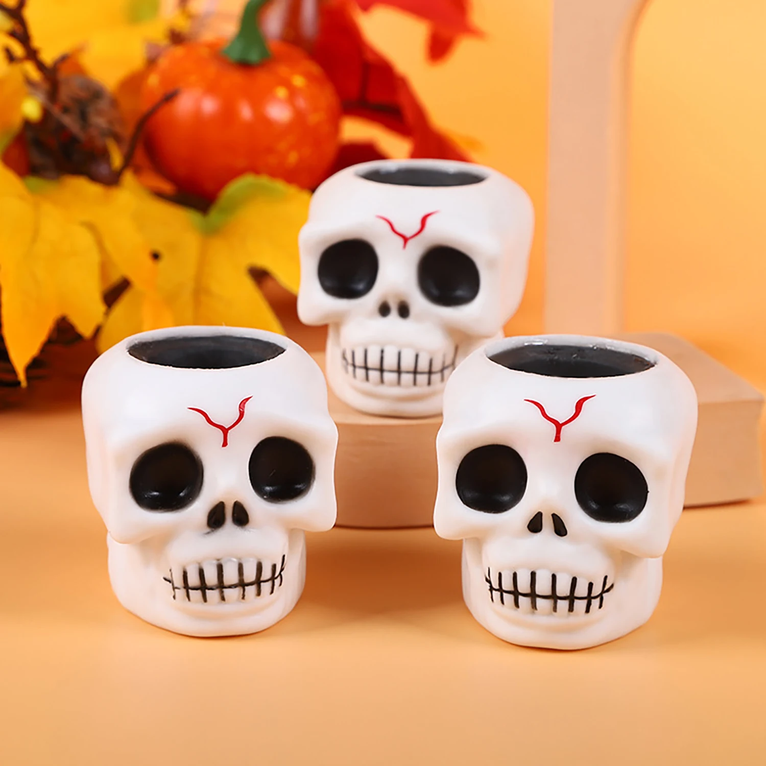 Zabawka antystresowa w kształcie czaszki na Halloween, piórko do włosów, nowa, unikalna zabawka do ściskania, idealna na prezent.
