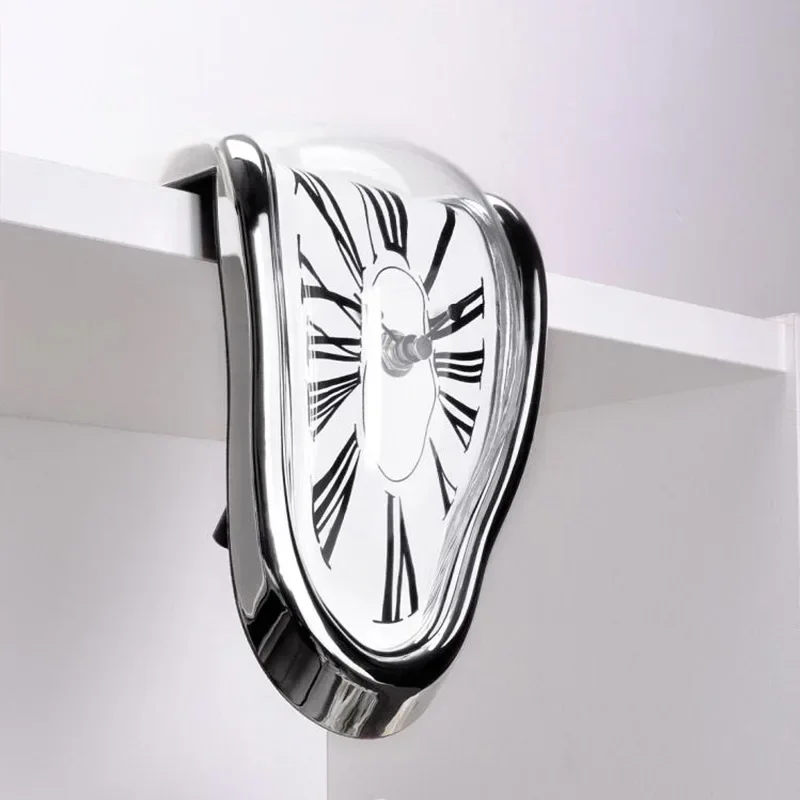 

Retro Surreal Twisted Roman Numeral Wall Clocks Surrealism Salvador Dali Style Home Accessory Melting Distorted Watch Decor