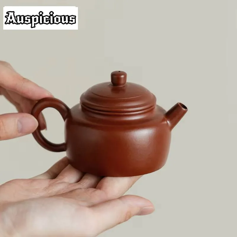 

100ml Creative Yixing Purple Clay Teapots Handmade Dezhong Pot Raw Ore Zhu Mud Kettle With Strainer Chinese Zisha Tea Set Crafts