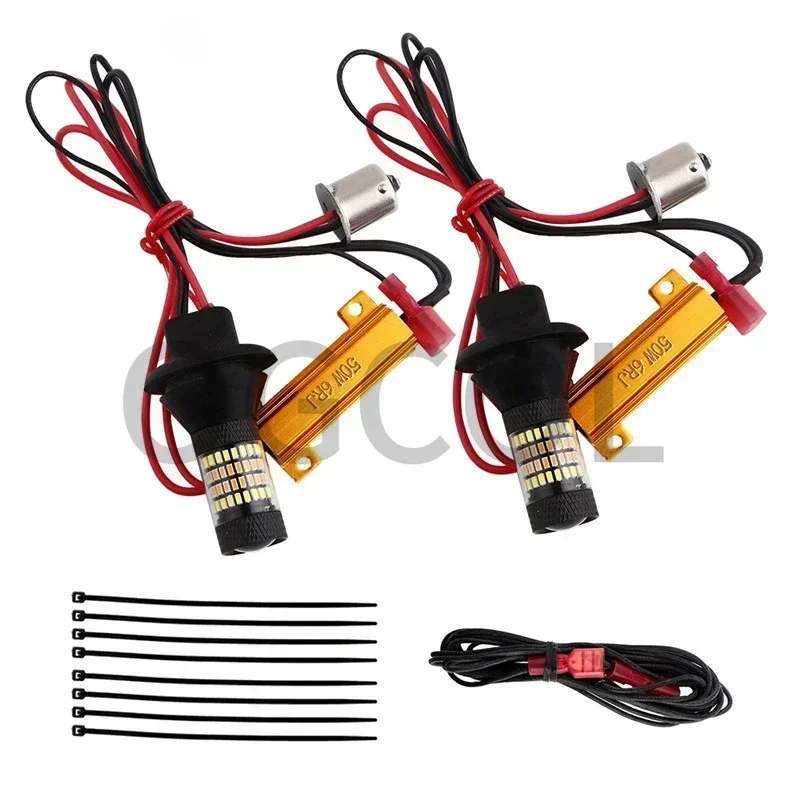 2pcs Ba15s BAU15S 1156 p21w s25 T20 W21W WY21W 7440 light Daytime Running Light+Turn Signal Dual Mode DRL LED External Lights