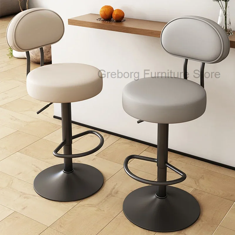 Island Leather Table High Removable Stools Bar Chair Banks Salon Kitchen Counter Stools Luxury Cafe Cadeiras Bar Furniture WZ