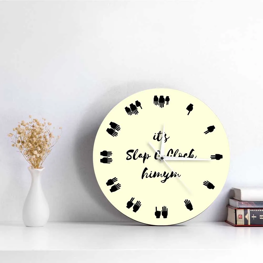 Slap o Clock American Hand Signs Language Minimalist Wall Clock For Living Room Decor Sign Language Numbers Silent Sweep Clock