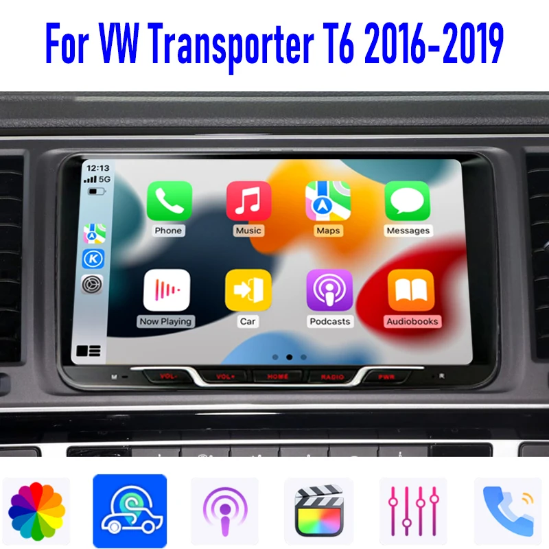 

Carplay GPS 9" For VW Transporter T6 2016-2019 Wireless Android 15 Car Radio Head Unit Intelligent System GPS WIFI BT Google Map