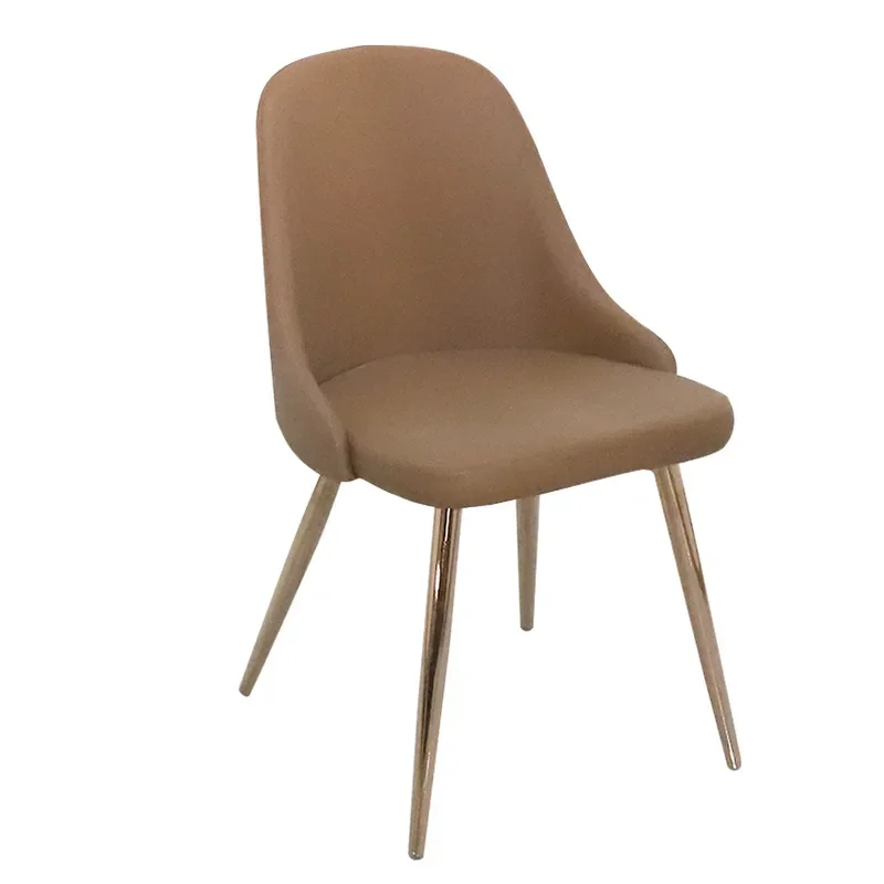 Stackable Cream Rattan Dining Chair with Small Backrest Modern Wrought Iron Frame for Coffee Shop Commercial Use