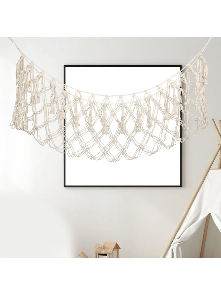 Corner Hanging Toy Organizer Net Large Plush Animal Storage Hammock for Nursery Bathroom Home Decor Easy Install