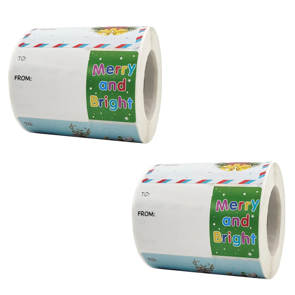 

2 Rolls Xmas Sticker Labels Premium Quality Christmas Decorative Seals for Gift Packaging DIY Crafts Candy Shop Bakery Holiday