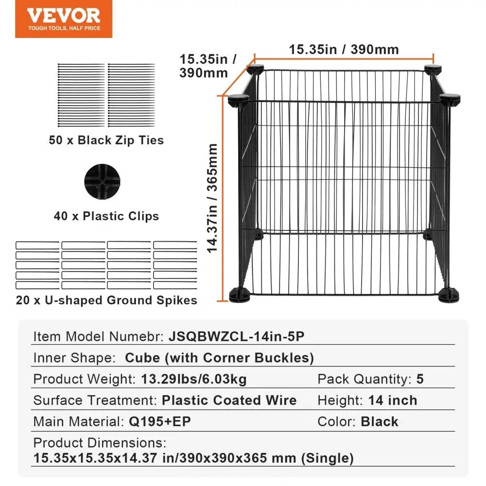 5-Pack Animal-Proof Metal Plant Cages 15.35” x 15.35” - Your Garden Safely!