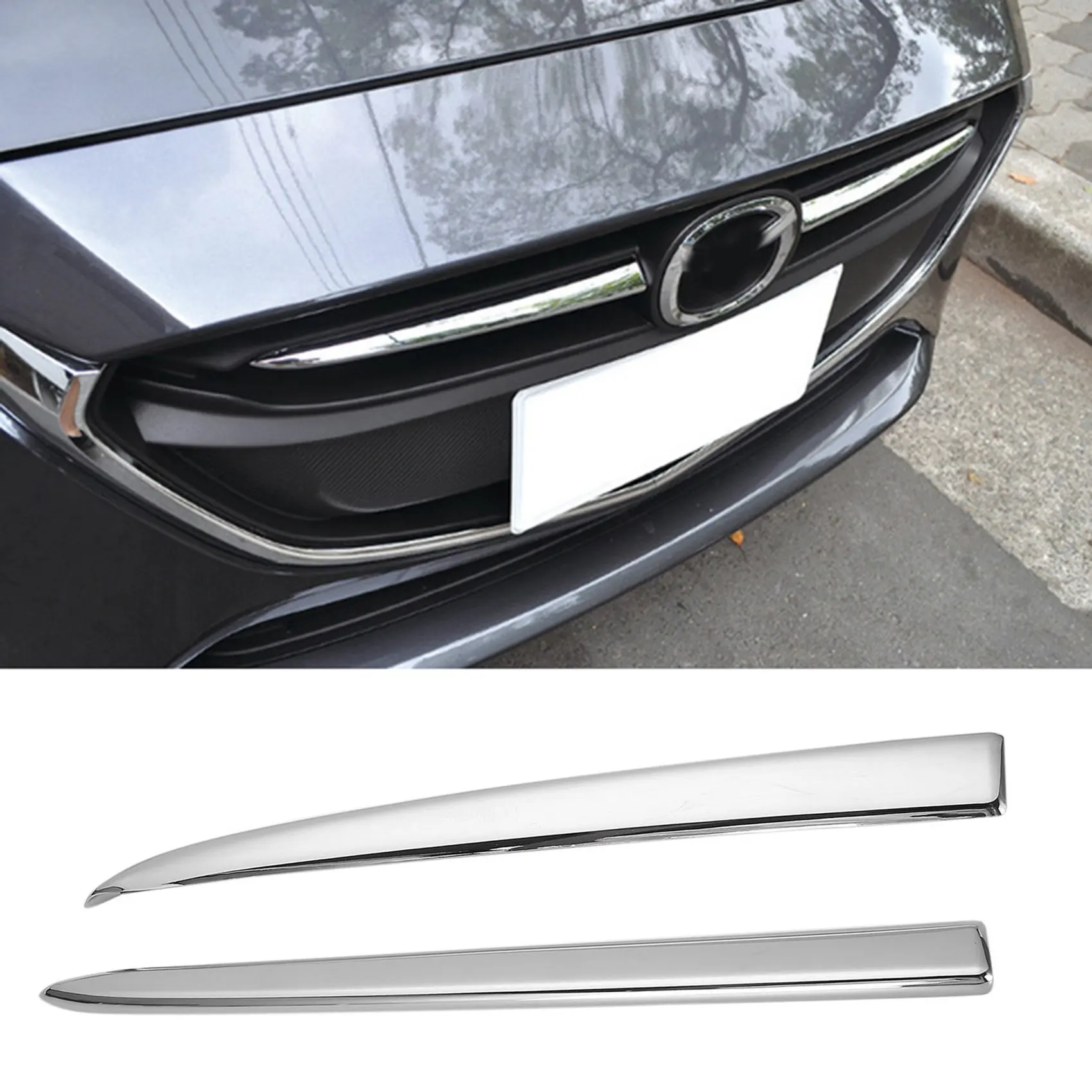 A13F-Car Front Grille Grill Cover Trim Molding For Mazda 2 Demio 2015-2017 DJ DL Mazda2 Hatchback Sedan Styling