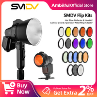 SMDV Flip Reflector and Handle Color Temperature Filter Color Filter C1 G1 S A2 Adapter Photography Hot Shoe Light Quick-Release