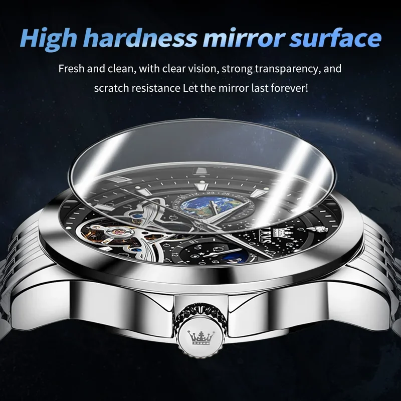 Olevs 6705 top business man Watch stainless steel automatic Business watch men high quality mechanical men\'s wrist wat