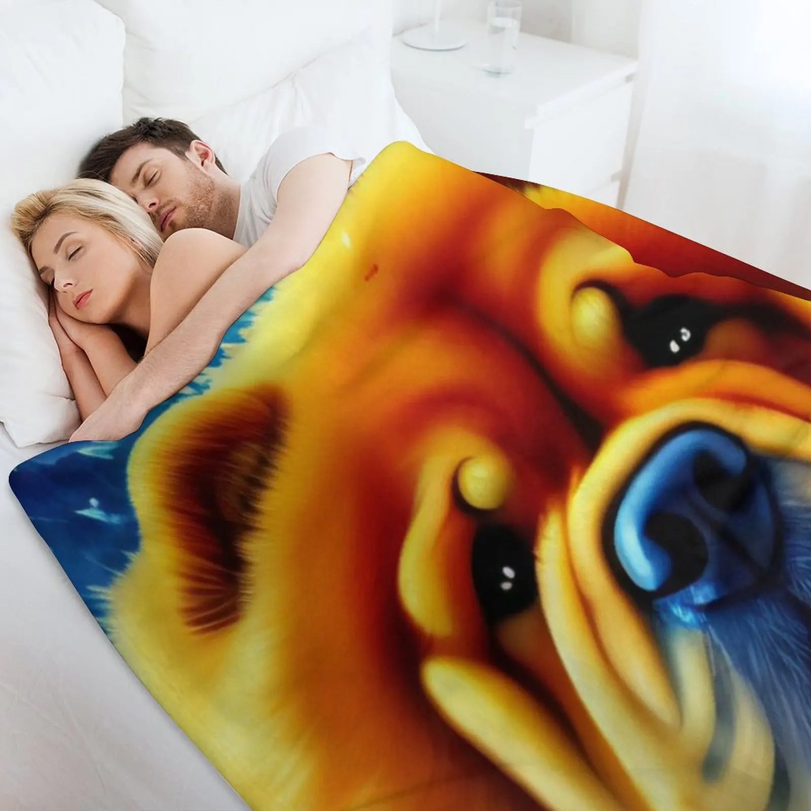 تشاو تشاو آرت رمي بطانية منقوشة لطيف منقوشة الشتاء الدافئ البطانيات الحرارية