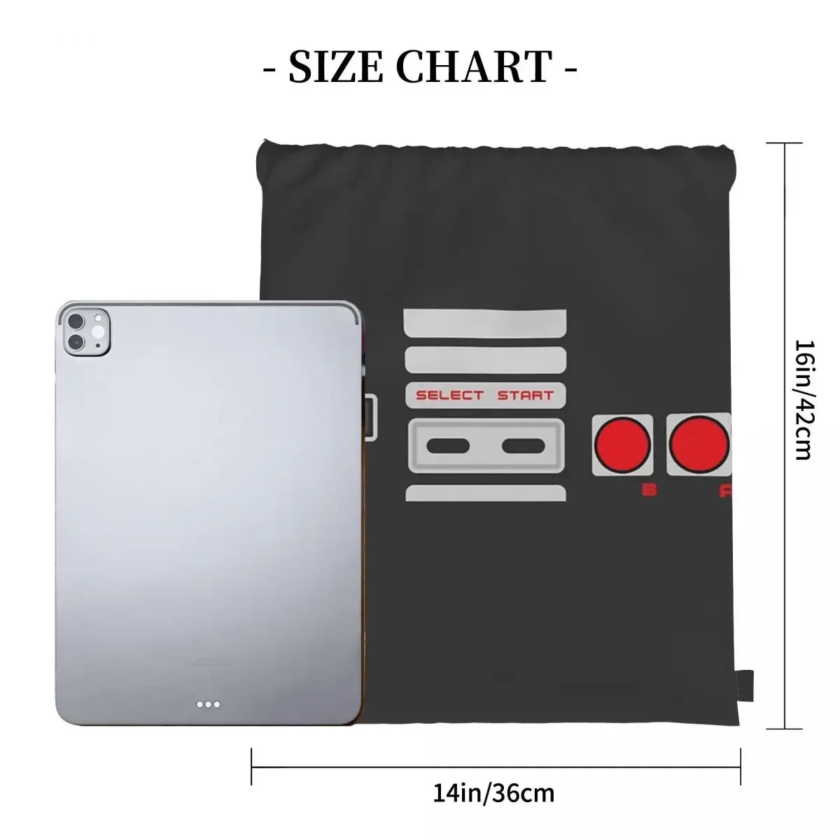 Vintage Video Game Controller Backpacks Drawstring Bags Drawstring Bundle Pocket Storage Bag BookBag For Travel Students