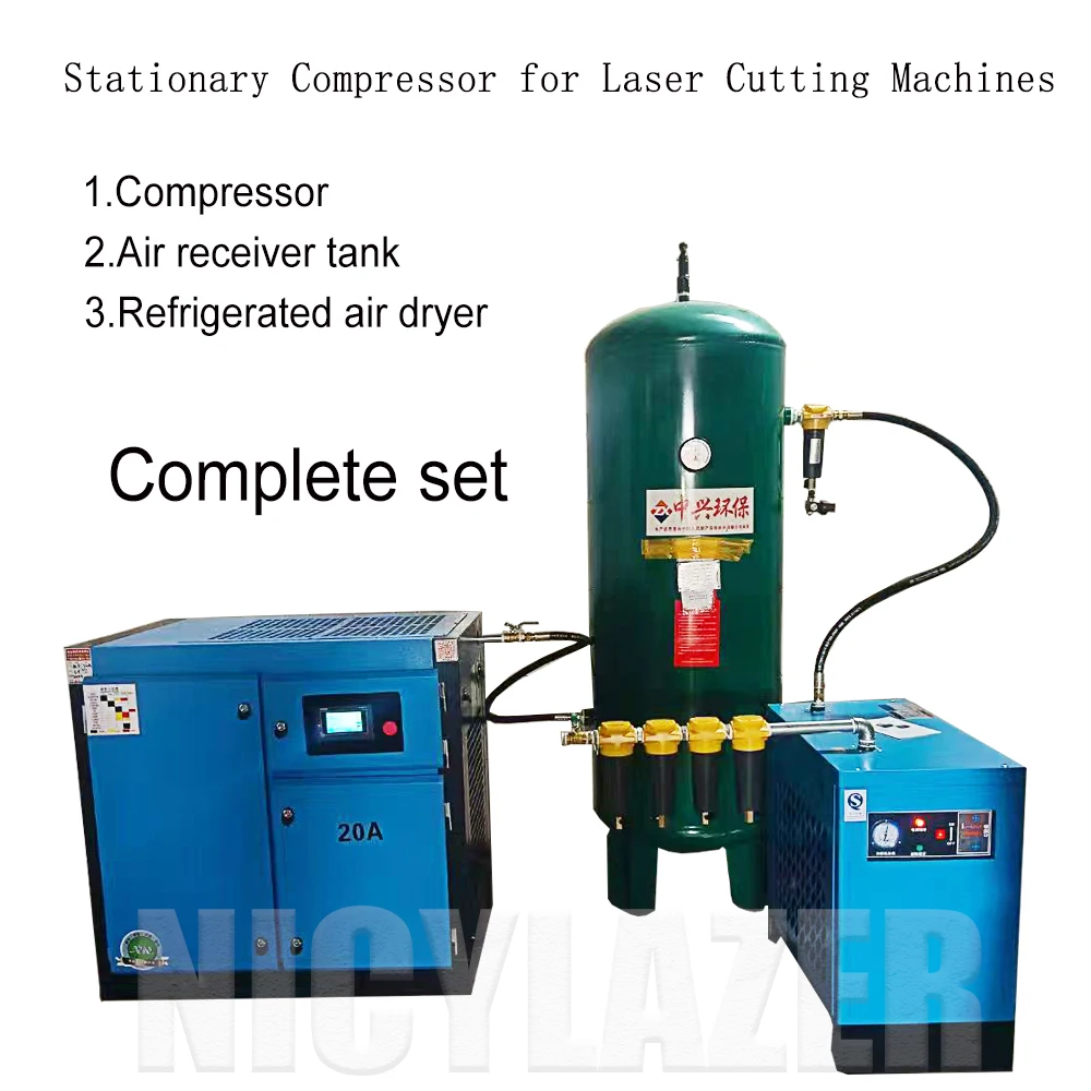 15/22KW 16Bar Silent Permanent Magnet VFD Screw Air Compressor, Energy Saving Industrial Grade Air Compressor for Laser Cutting