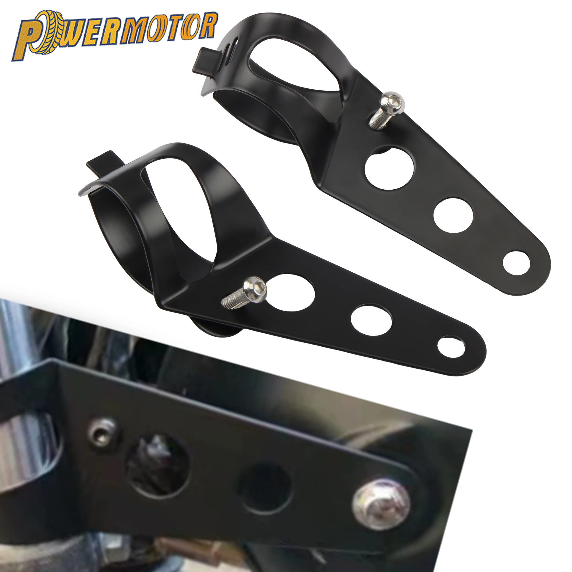 

Universal Motorcycle 5.75in 7in Headlight Mounting Bracket Adjustable Front Fork Ear Headlamp Holder Clamp Modified Accessories