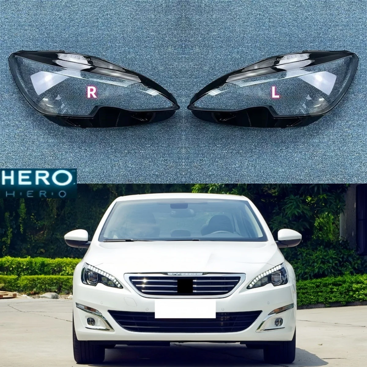 

Automotive Headlight Lens Replacement Headline Glass Cover Headline Shell, Peugeot 408 2014 2015 2016 2017 2018