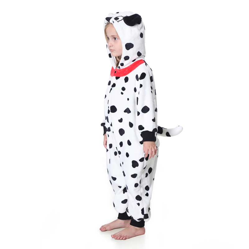 Child Boy Girl Animal Costume Cute Dog Winter Warm Long Sleeve Hooded Romper Halloween Plush Jumpsuit