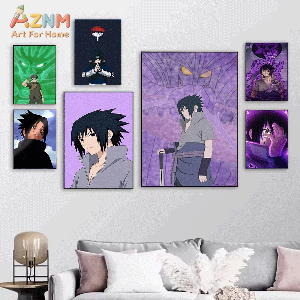 Cool Ninja Anime Character Canvas Wall Art Print Unframed Canvas Painting Home Decor Poster for Bedroom Living Room Perfect Gi