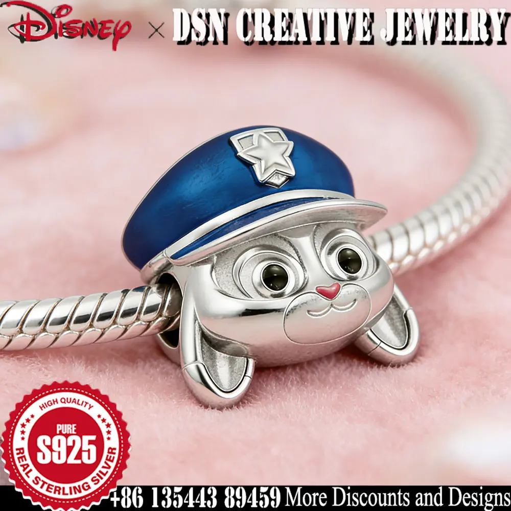 DSN 925 الفضة سحر ديزني Zootopia نيك وايلد جودي الأطواق الخرز ل سوار لعب الطفل الكرتون لطيف حلية مجوهرات هدية