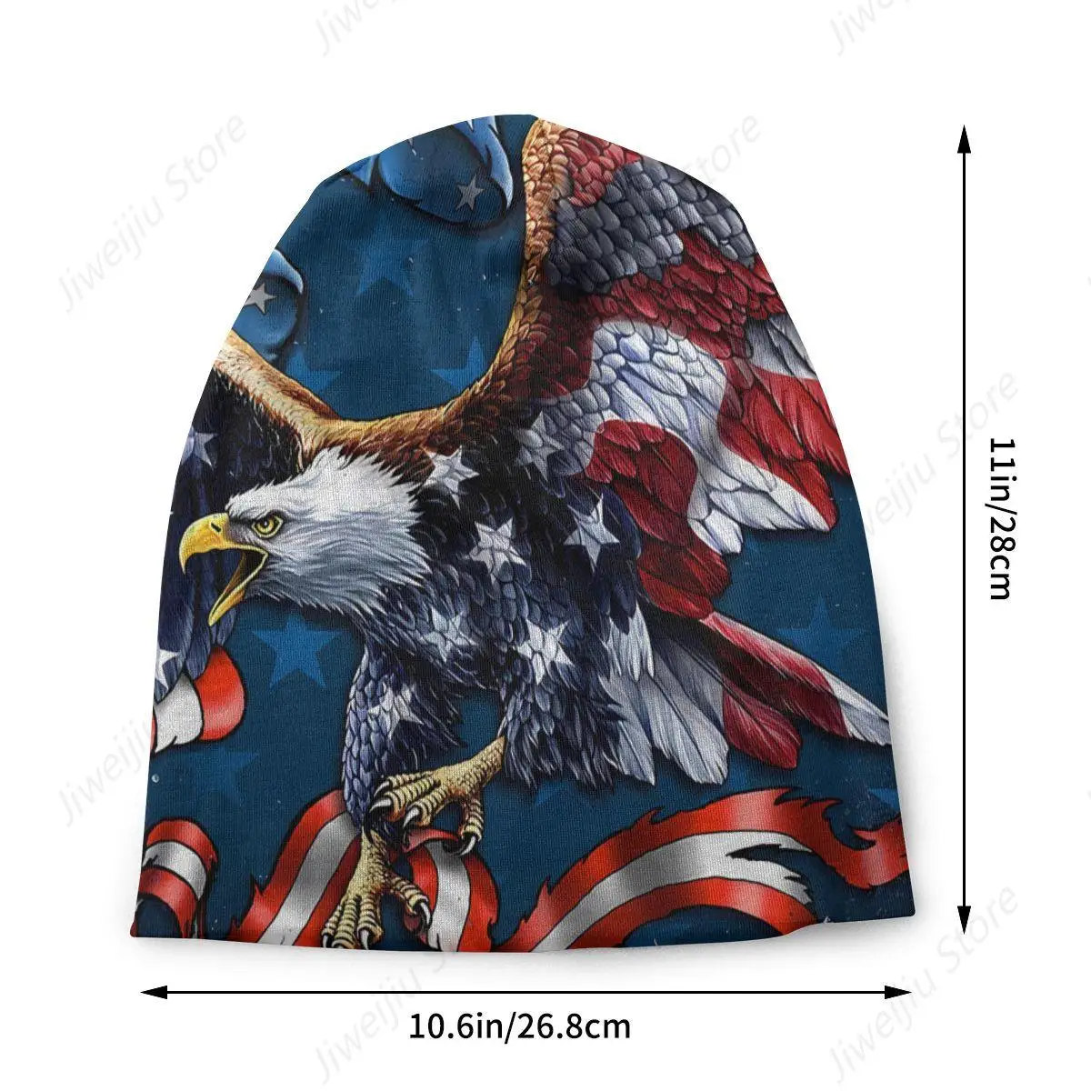 American Heritage Thin Skullies Beanies Outdoor Caps For Men Women Eagle With US Flag Wings Ski Caps Bonnet Hats