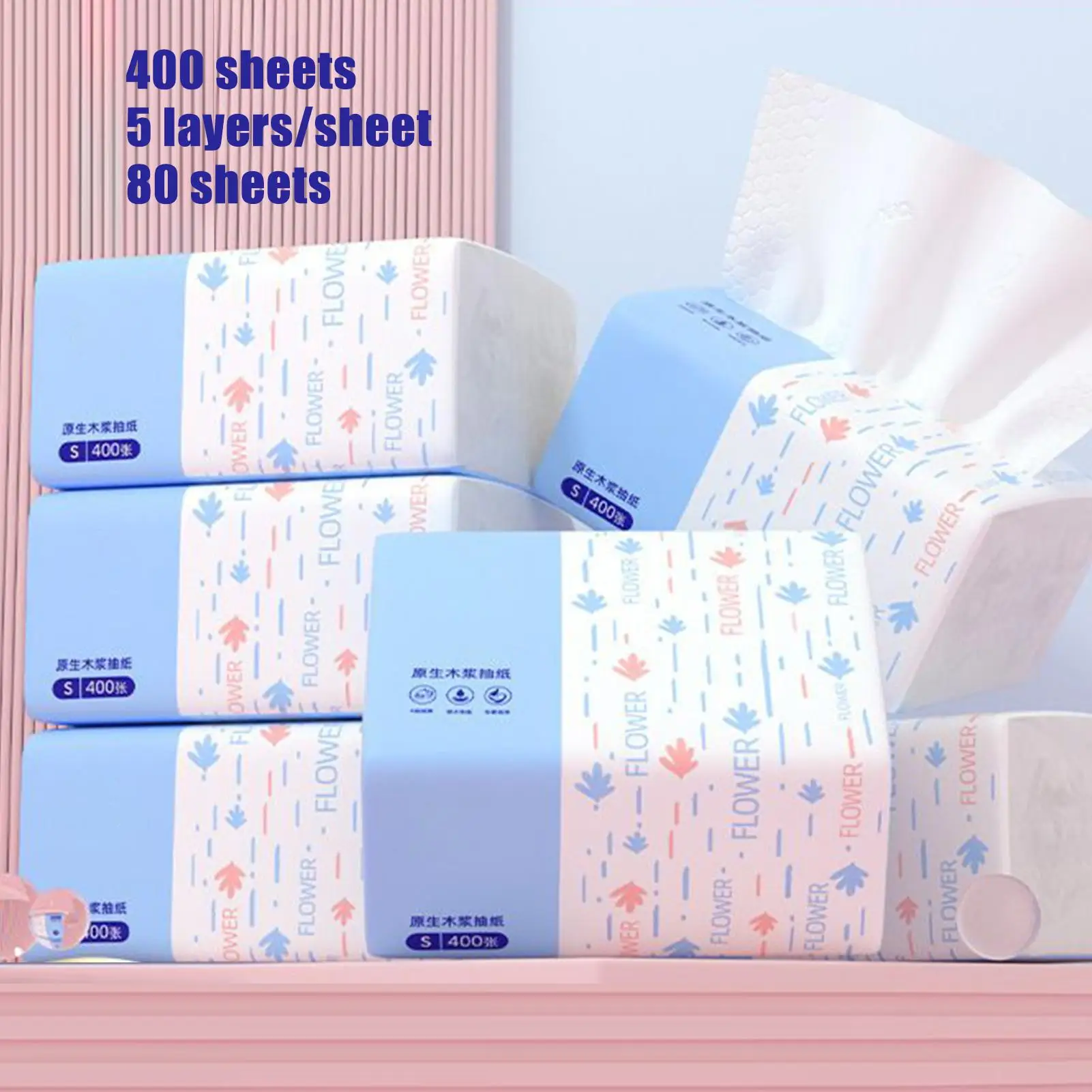 Face Tissue Bathroom Facial Tissue Smooth Paper Napkin For Kitchen Bathroom Living Room Bedroom Dormitory Apartment Workplace