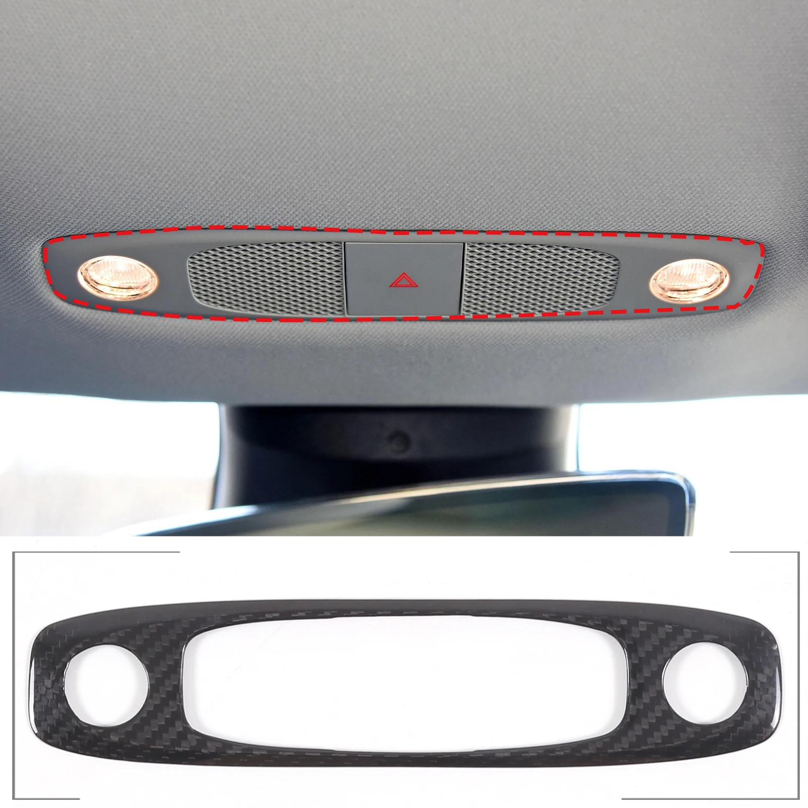 

For Tesla Model 3/Y 2016-2022 Real Carbon Fiber Car Car Front Reading Light Cover Trim Auto Styling Interior Accessories