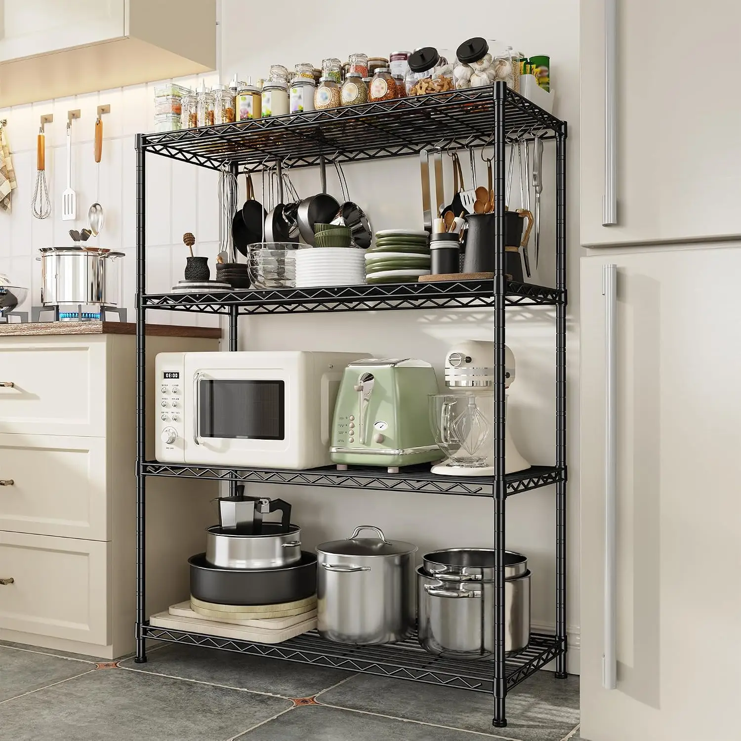 Heavy Duty 4-Tier 620LBS Adjustable Storage Rack, Metal Shelf Unit for Garage Warehouse Home, 36x18x72 Inch, Customized