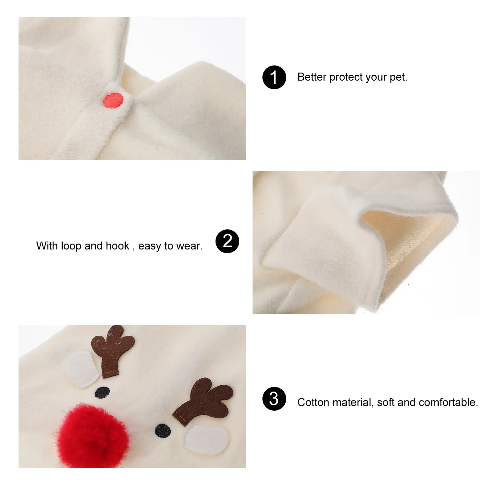 

Reindeer Pet Clothes Soft Material Christmas Costume for Large Dogs Protect from Sunshine Keep Warm Breathable Dog Apparel Elk
