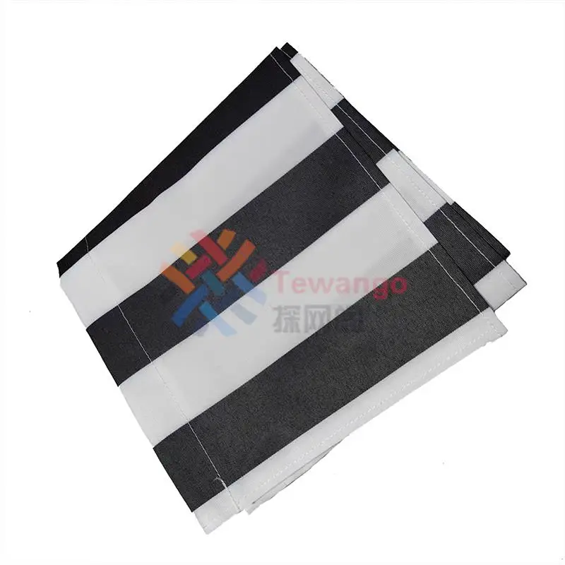 White +Black Strips Outdoor Awning Replacement Cloth Poly Fabric Outdoor Awning Waterproof Material Store Banner UV Block