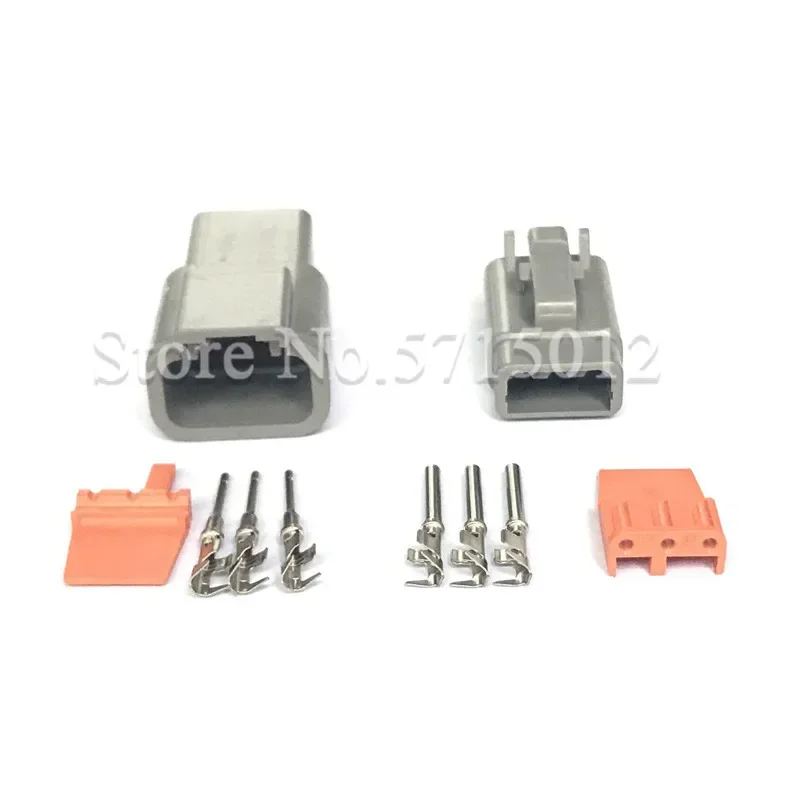 3 Hole Deutsch DTM DTM06-3S/ATM06-3S DTM04-3P/ATM04-3P Wire Connector Gray Waterproof Female Male Auto Socket