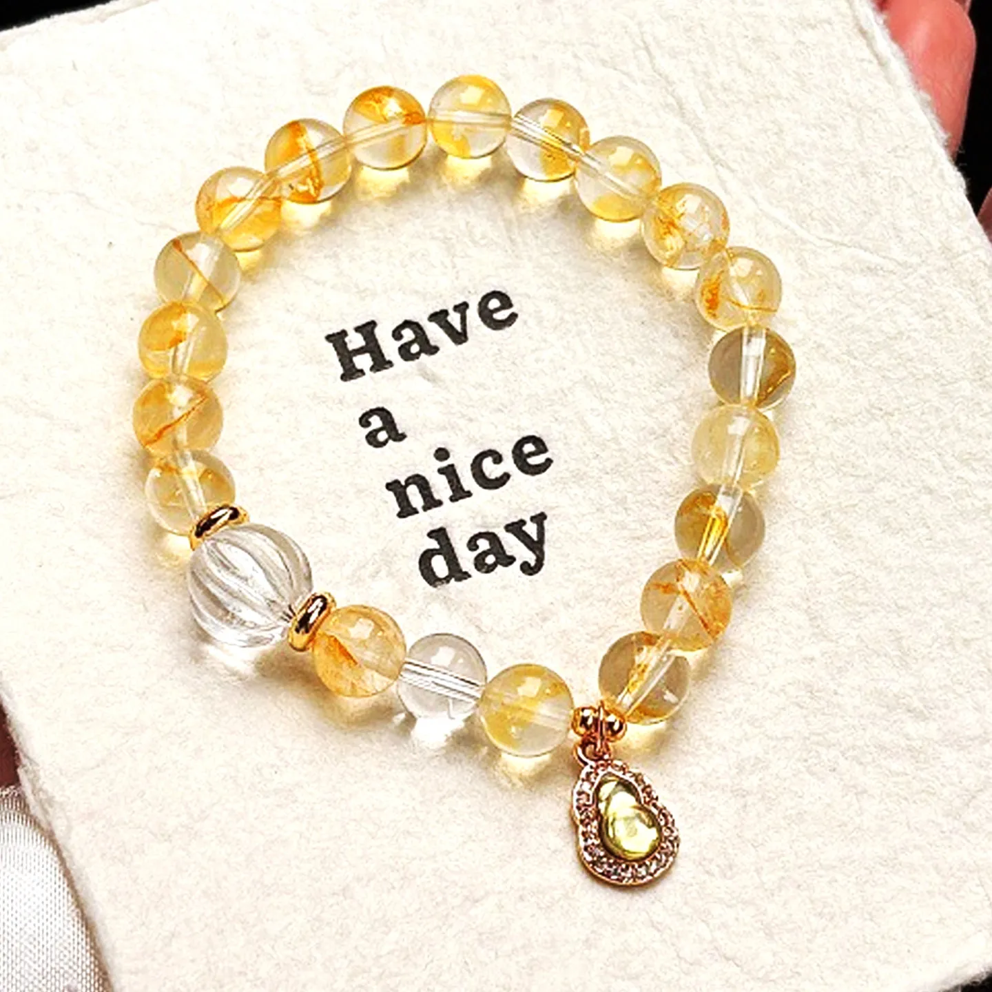 Natural Citrine Bracelets for Women 2026 New Light Luxury Exquisite Fortune Attracting Gourd Beaded Bracelets Gifts