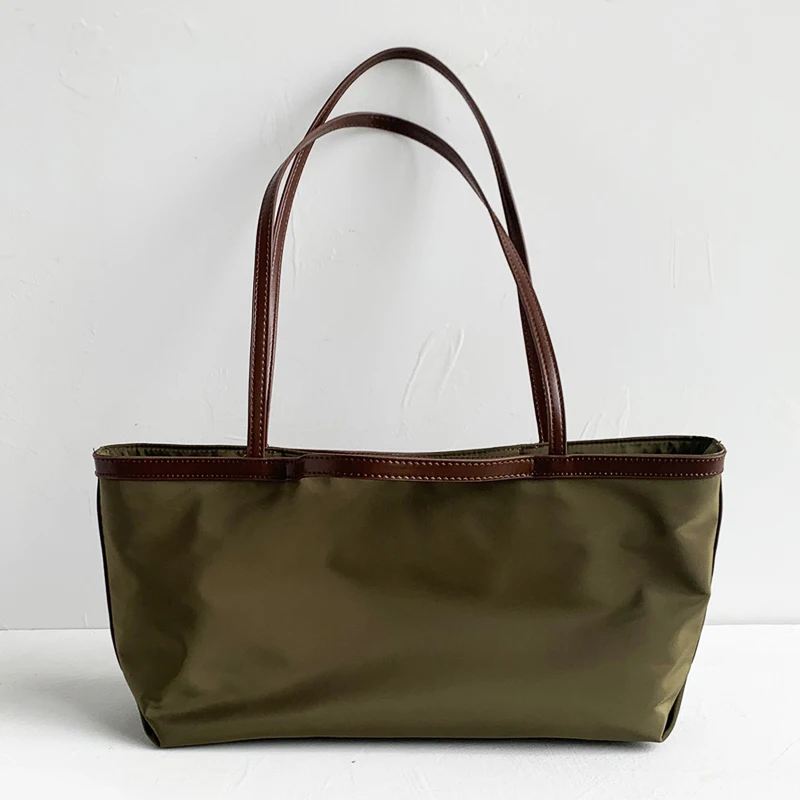 Casual Tote Bags For Women Luxury Designer Handbag And Purse 2026 New Polyester With PU Strap Top Handle Underarm Cloth Shoulder