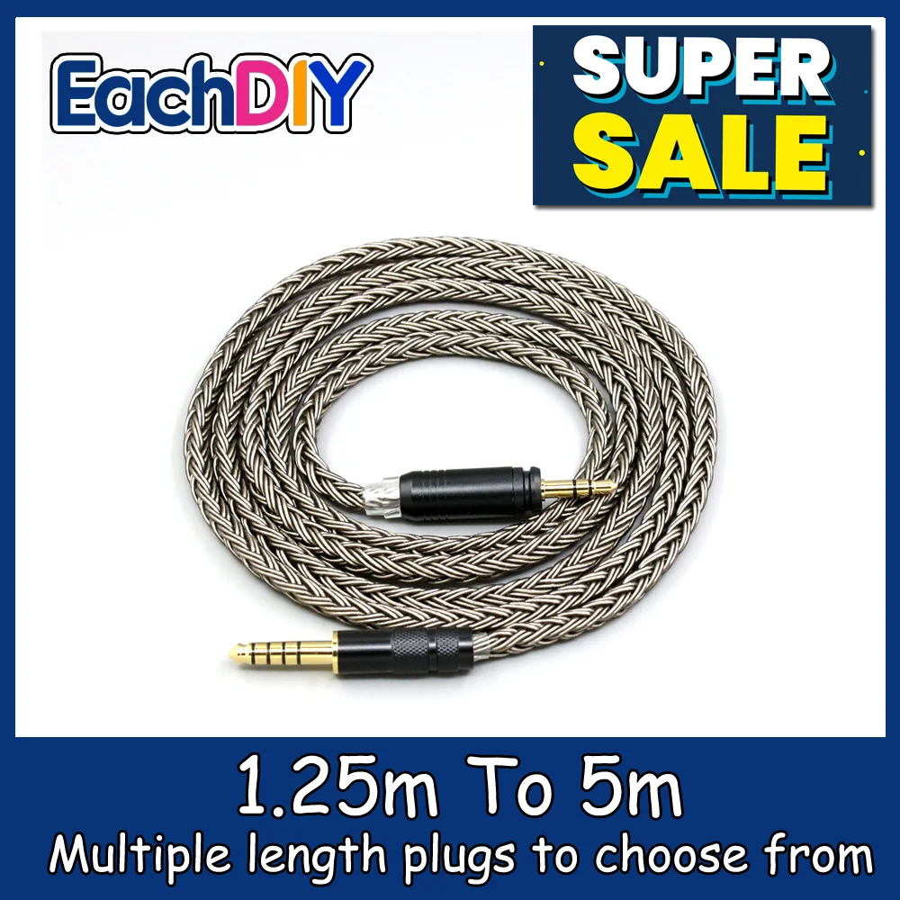 

16 Core Grey Silver plated Earphone Cable For Focal HADENYS Open-back Headphone LN008992