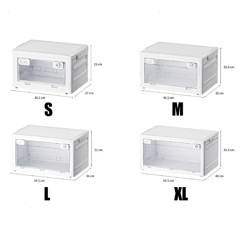 Transparent Folding Storage Box Organizer With Lid Wheel Large Camping Clothes Toys Moving Home Storage Containers Tool Box