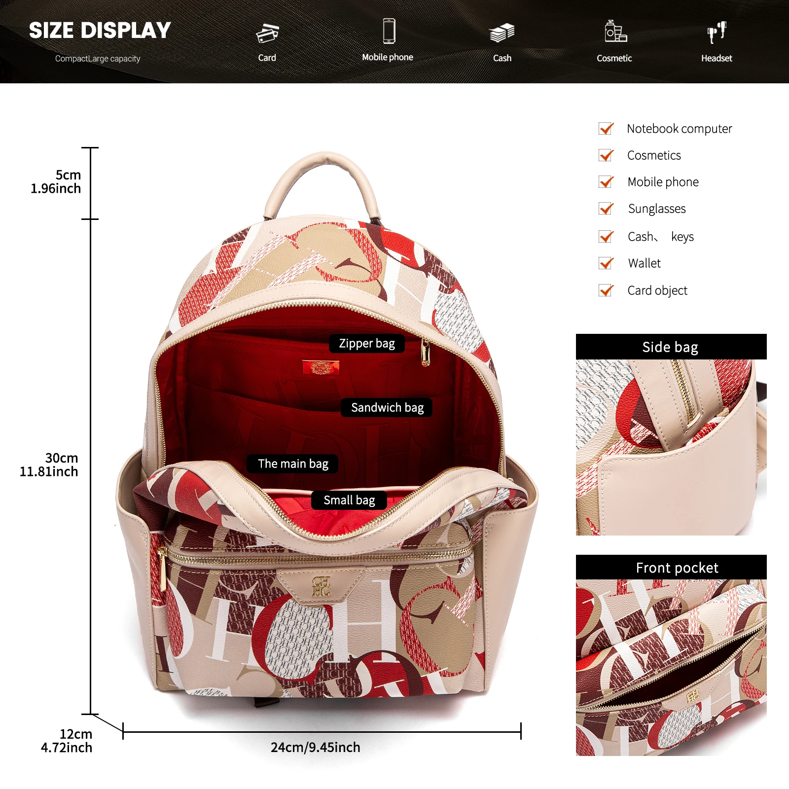 Unique Printing Fashion Season New Shoulder Bag Large Capacity Internal Compartment Pocket Design Exquisite