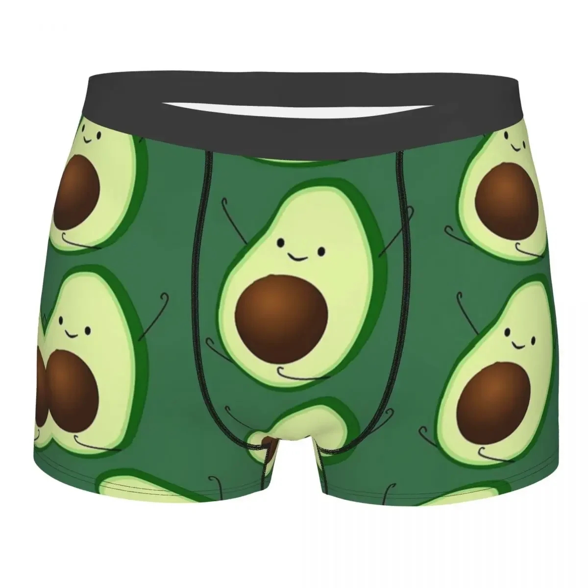 Boxer Doux et Amusant pour Homme, Sous-Vêtement Vegan, Culotte à Motif Avocat