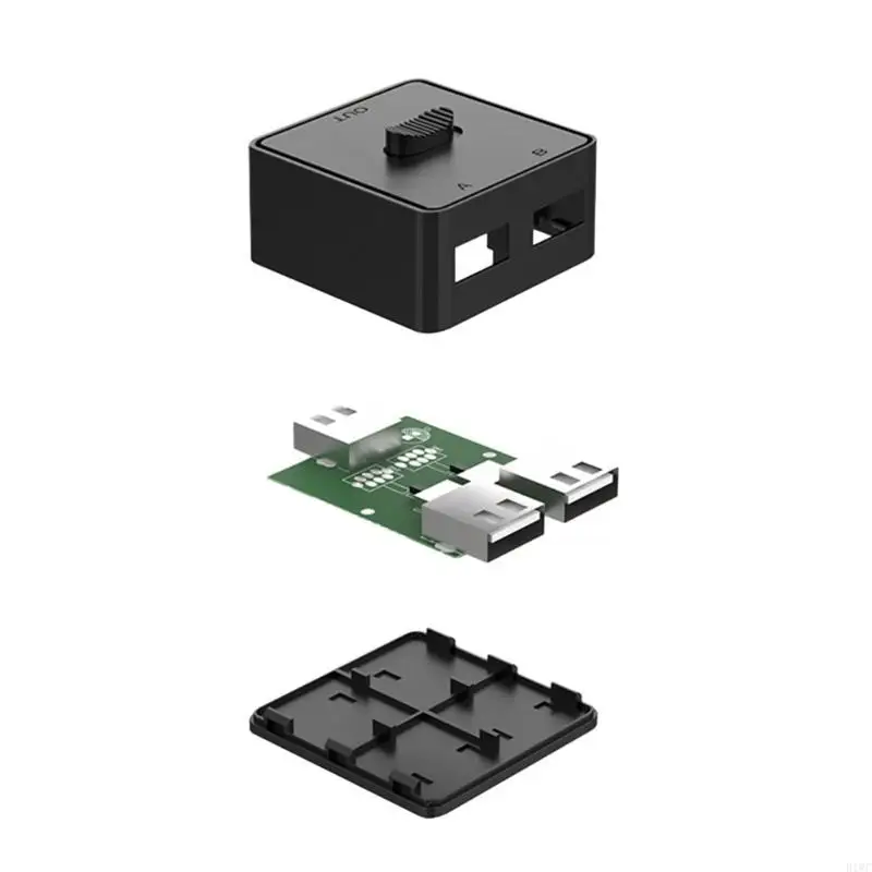 USB3.0 DualPort KVM Switcher Printer Sharing SwitchSelector for Two Computer 