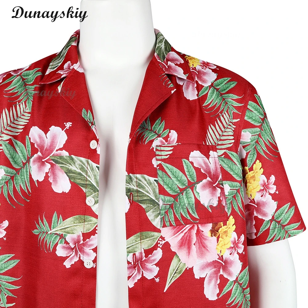 الرجال ثروة لانهائية تشيبان كاسوغا زي ، قميص عطلة ، الأزهار قصيرة الأكمام أعلى ، مثل تنين تأثيري ، هاواي ، شاطئ البحر