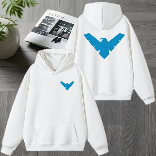 Imagen 2 del producto 2025 nueva personalidad Nightwing impreso Otoño Invierno Sudadera con capucha hombres mujeres harajuku sudadera de lana de dibujos animados Unisex jersey de lana