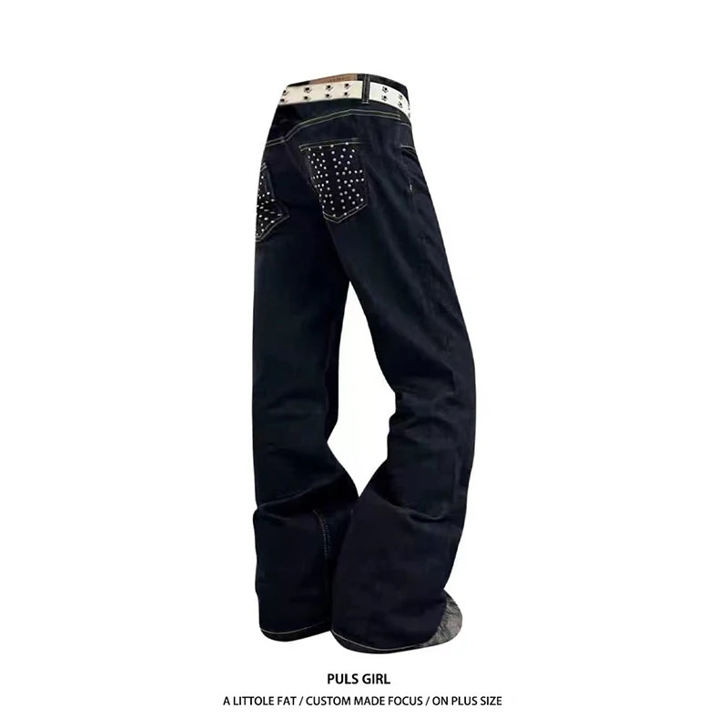 

ZHIZOU женские синие мешковатые джинсы Y2k Oversize американские джинсовые брюки 2000-х годов винтажные джинсовые брюки в стиле Харадзюку осенне-зимняя одежда 2025