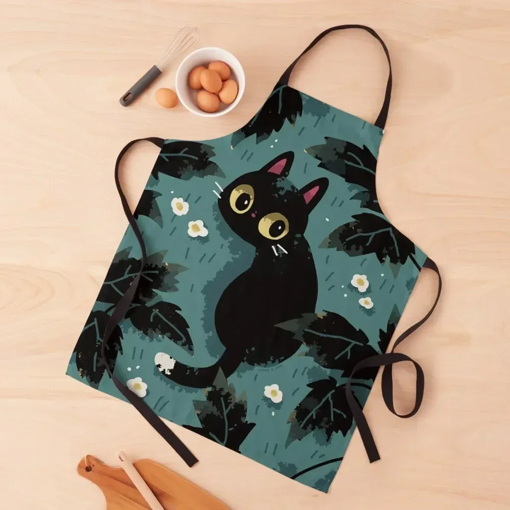 

Black cat Apron custom women's kitchen barber uniform Apron