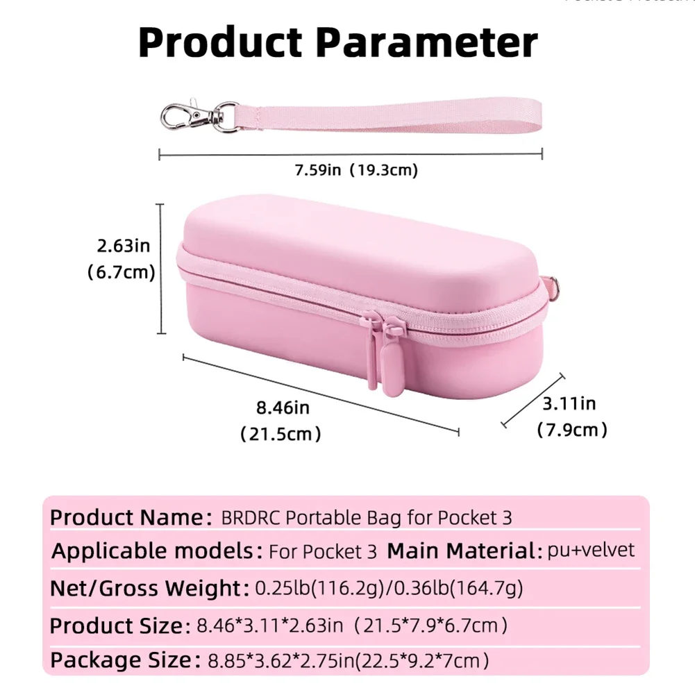 Чехол для переноски, сумка для корпуса камеры, портативный жесткий чехол для хранения, защитная сумка для DJI Osmo Pocket 3, аксессуары